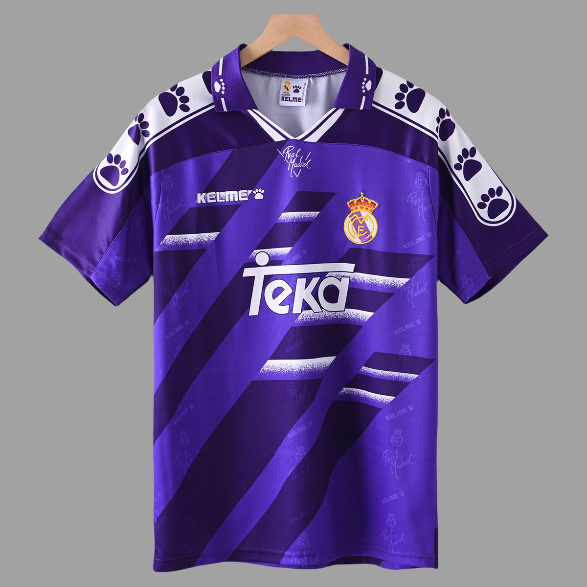 94_96 Real Madrid Away Retro Soccer Jersey 0_ZT Camisa Retrô Real Madrid Away 1994/1995/1996 Kelme - Imagem 1