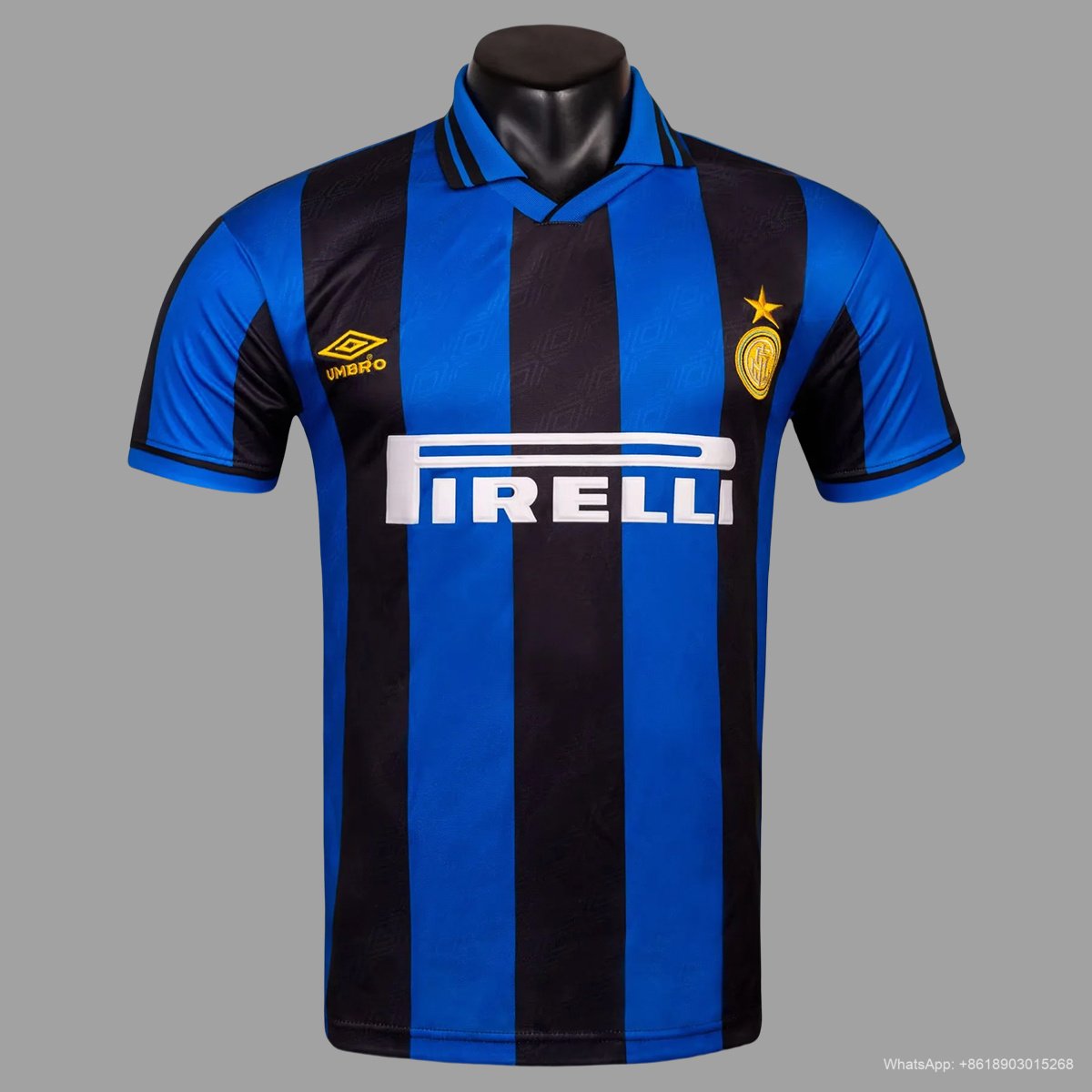 95 96 Inter Milan Home Retro Soccer Jersey 0_ZT Camisa Retrô Inter de Milão Home 1995/1996 Umbro - Imagem 1