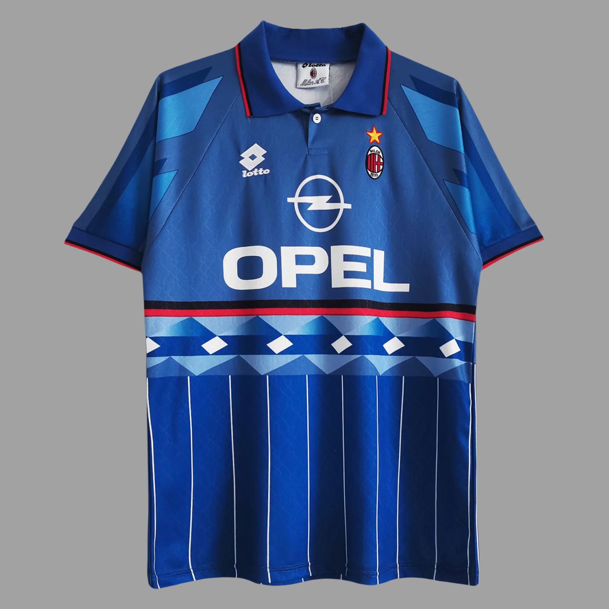 95_96 AC Milan Fourth Retro Soccer Jersey 0_ZT Camisa Retrô Milan 4Th 1995/1996 Lotto - Imagem 1