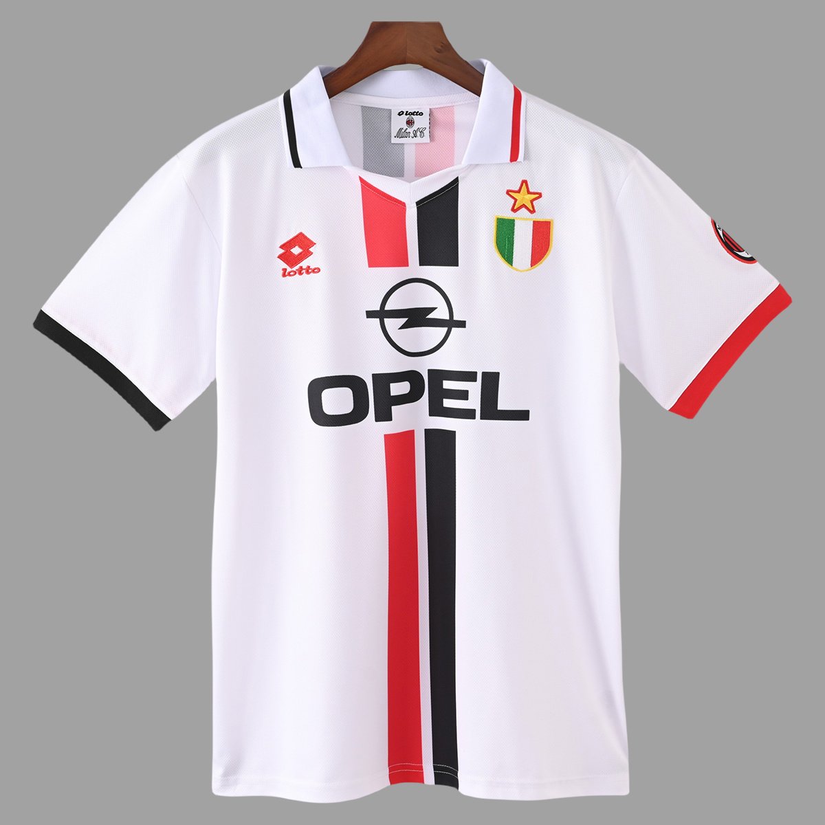 96_97 AC Milan Away Retro Soccer Jersey 0_ZT Camisa Retrô Milan Away 1996/1997 Lotto - Imagem 1