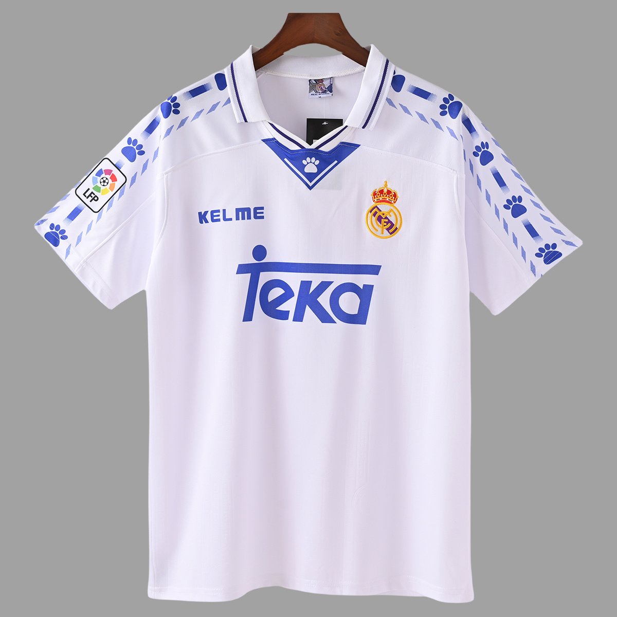 96_97 Real Madrid Home Retro Soccer Jersey 0_ZT Camisa Retrô Real Madrid Home 1996/1997 Kelme - Imagem 1