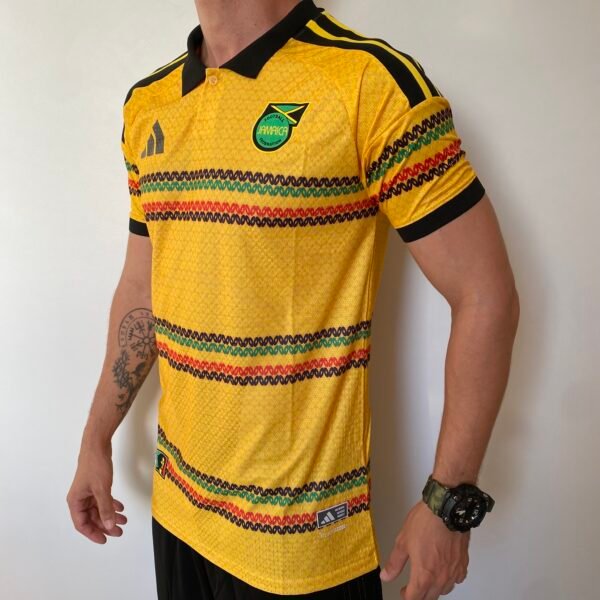 Camisa Jamaica Home Copa do Mundo 2026 Bob Marley Jogador Amarela Adidas - Imagem 6