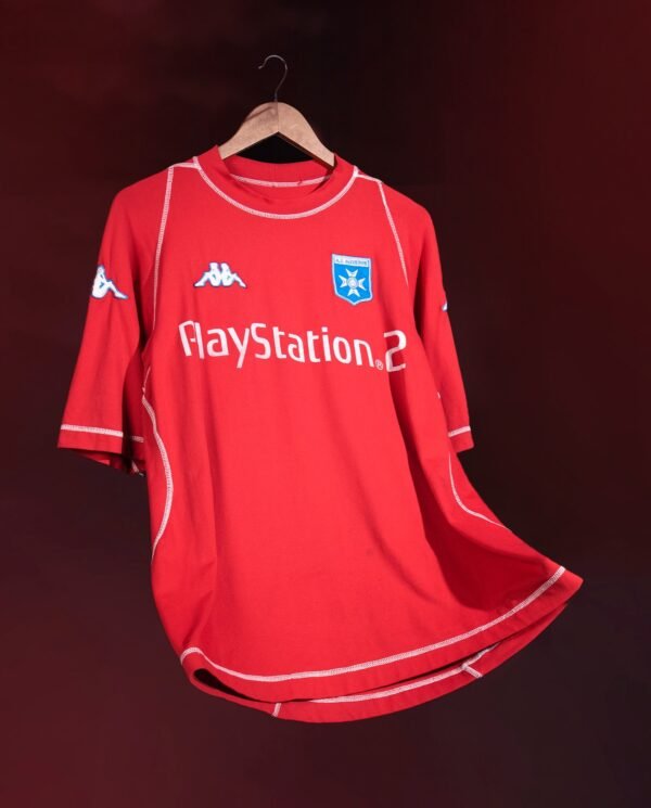 Camisa Retrô Auxerre Third Versão Torcedor Djibril Cissé 9 2003/04 Vermelha Kappa - Imagem 2
